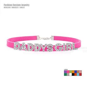 섹시한 고딕 DADDYS GIRL 편지 초커 목걸이 여성 DIY 맞춤 이름 칼라 Chocker 쥬얼리 목걸이 맞춤형 제품 선물