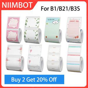 Niimbot-B21/B3S/B1 라벨 스틱 컬러 테이프 가격 라벨 인쇄 용지 감열 라벨 용지, 자체 접착 컬러 패턴 바코드