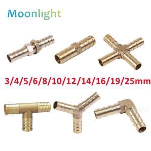 황동 바브 파이프 피팅 스트레이트 엘보 T Y X 모양 2 3 4 웨이 커넥터 6mm ~ 19mm 8mm 10mm 14mm 16mm 4mm 구리 워터 튜브