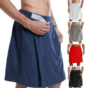 남성 목욕 가운 목욕 타올 조정 가능한 탄성 허리 Homewear 잠옷 포켓 야외 스포츠 수영 체육관 스파 타월 남성 Homewear