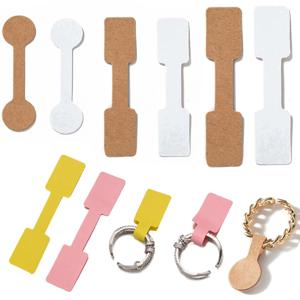 100/200pcs 직사각형 빈 보석 가격 태그 자기 접착 바벨 스티커 카드 목걸이 귀걸이 디스플레이 수리 라벨 포장