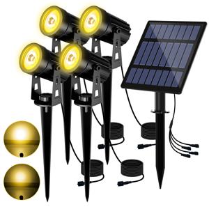 3000K/RGB 태양 LED 빛 야외 태양 스포트라이트 태양 정원 빛 야외 IP65 방수 태양 광 조명 벽 조명