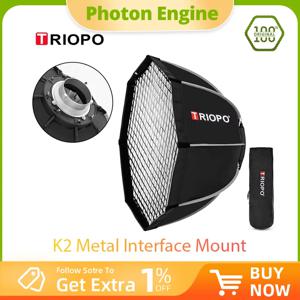 Triopo K2 55cm 65cm 90cm 120cm 신속하게 Bowens Mount Octagon 소프트박스 + 플래시용 허니컴 그리드 야외 소프트 박스 출시