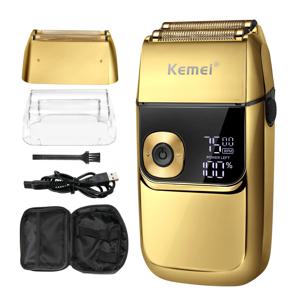 Kemei 전기 면도기 KM-2028 2 in 1 충전식 헤어 트리머 기계 트윈 블레이드 대머리 머리 빨 수있는 전문 이발사 남성용