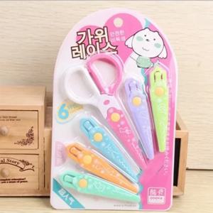 크리 에이 티브 레이스 가위 6pcs 다른 교체 가위 머리 물결 모양의 선 곡선 톱니 모양 어린이 안전 수제 DIY 절단 도구