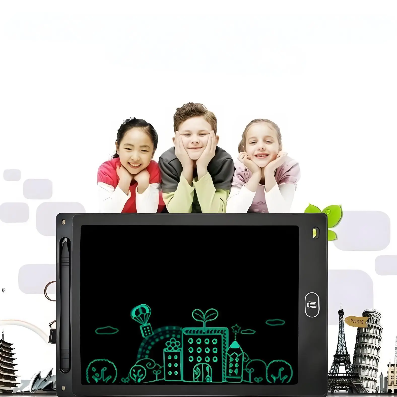 8.5인치 LCD 쓰기 태블릿, 어린이 교육용 그림 및 쓰기 보드, 가정 교육 교실 연구용 재사용 가능한 낙서 패드