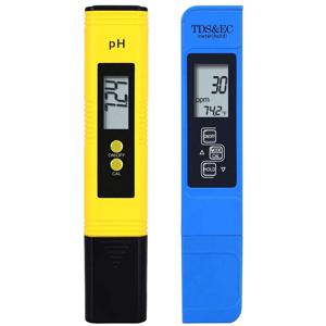 2pcs TDS PH 측정기 디지털 워터 테스터 0.01ph 고정밀 PH 측정기 0-9990ppm 온도 TEMP PPM 테스터