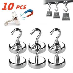 10PCS 강력한 자석 후크 다목적 스토리지 후크 홈 주방 바 스토리지 후크 키 스토리지 후크 욕실 옷걸이