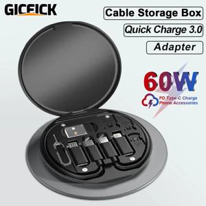 60W 멀티 USB 충전 어댑터 케이블 키트, USB C 변환 키트 USB A 및 유형 C - 남성 마이크로/유형 C, 전화 데이터 전송, 카드