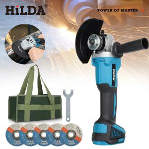 HILDA 125mm 브러시리스 및 브러시 앵글 그라인더 무선 연삭기 Makita 18V 배터리 용 목공 전동 공구 절단