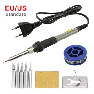 60W 가변 온도 전기 납땜 인두 EU 220V / US 110V 용접 철 재 작업 스테이션 열 펜 팁 DIY 수리
