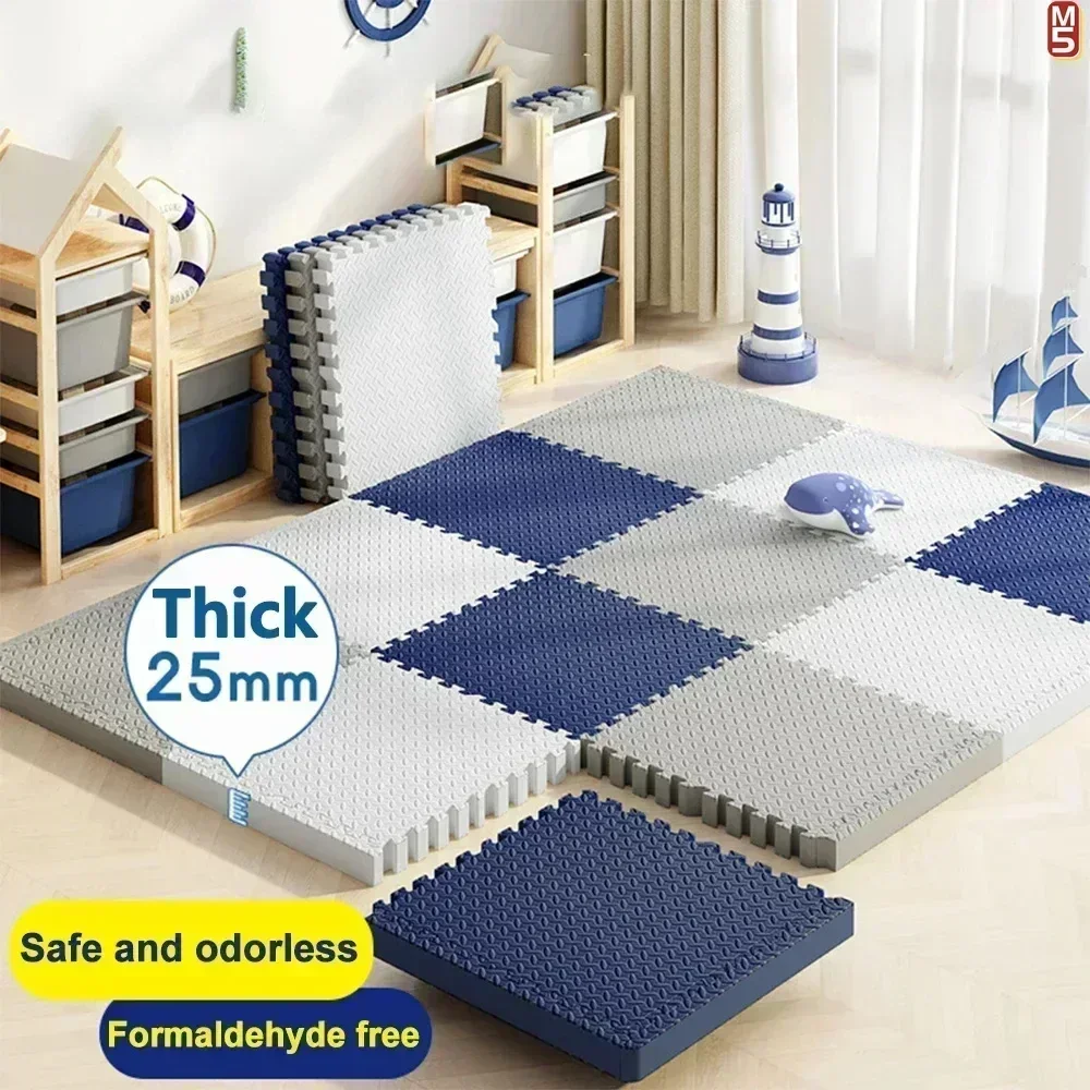 8Pcs/2.5cm 두꺼운 Nonslip 아기 크롤링 놀이 매트 어린이 방 및 친환경 퍼즐 매트에 대 한 방음 퍼즐 체육관 매트