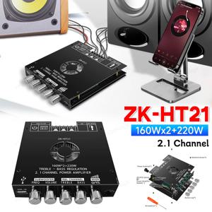 ZK-HT21 오디오 전력 증폭기 모듈 DC15-36V TDA7498E 증폭기 보드 모듈 160WX2 + 220W 2.1 채널 HiFi Bluetooth 호환
