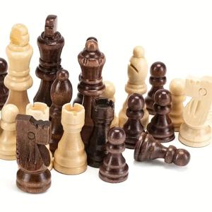 32Pcs 튼튼한 나무 체스 표준 토너먼트 Staunton Wood Chessmen 7.8cm 킹 높이 (체스 보드는 포함되지 않음)