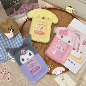 귀여운 Sanrio 플러시 포토 카드 케이스 헬로 키티 Kuromi 멜로디 Cinnamoroll 아이돌 사진 보관 카드 홀더 소녀 여성 선물