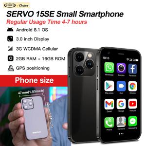 SERVO 소형 스마트폰 WCDMA 3G 듀얼 SIM 3.0인치 미니 포켓 핸드폰 2GB RAM 16GB ROM GPS WiFi 안드로이드 8.1 저렴한 휴대전화