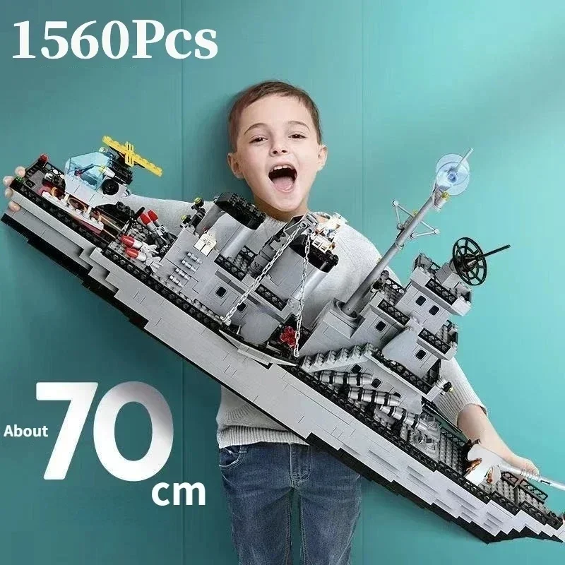 거대한 크기 1560PCS 해군 전쟁 선박 육군 선박 모델 군함 6 in 1 다중 모양 조합 빌딩 블록 소년 장난감 세트를 구축