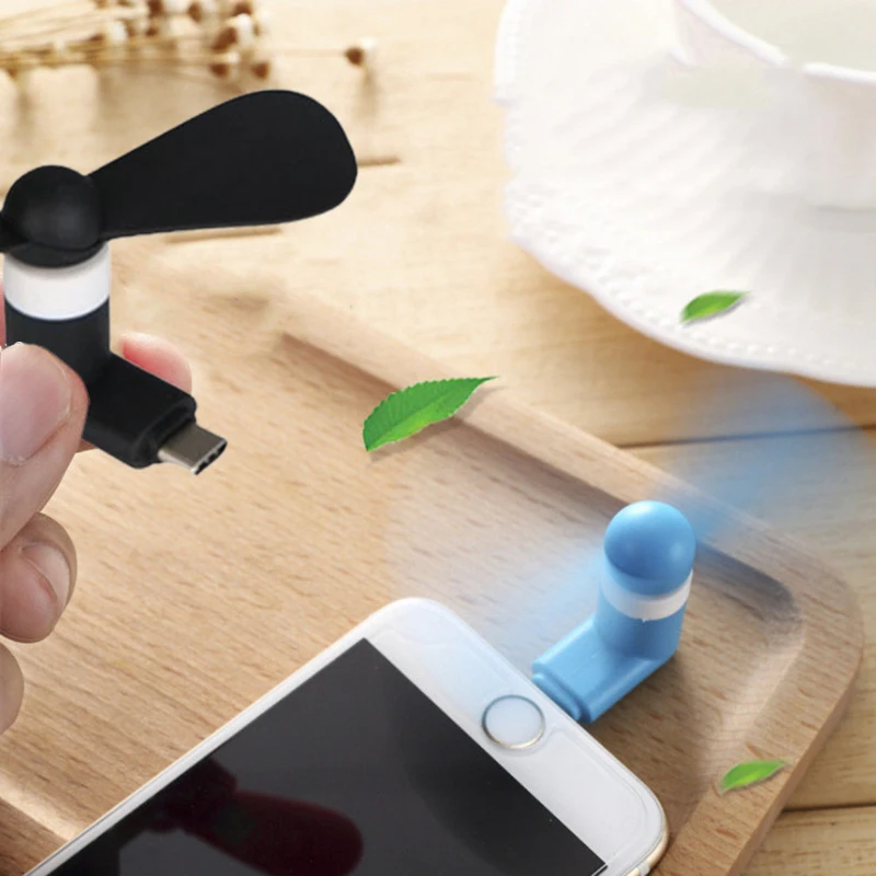 창의적인 미니 휴대용 마이크로 USB 팬 5V 1W 휴대폰 USB 가젯 팬 테스터, C타입 냉각 핸드 팬 휴대폰 쿨러