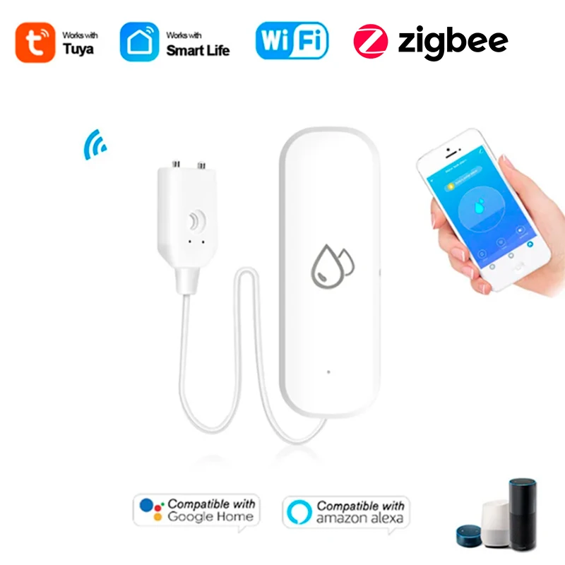 Tuya WiFi 누수 센서 홍수 누수 경보 스마트 홈 자동화 주거 보안 보호 스마트 라이프 앱