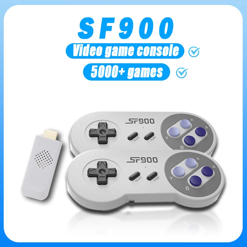 슈퍼 닌텐도 SNES NES용 SF900 비디오 게임 콘솔 6100 게임 내장 HDMI 호환 TV 게임 스틱 휴대용 게임 플레이어