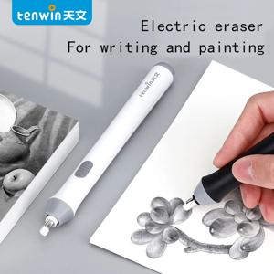 Tenwin 조정 가능한 전기 고무 지우개, 고무 리필 포함, 배터리 전원, 스케치 그리기 지우개, 학교 문구 용품