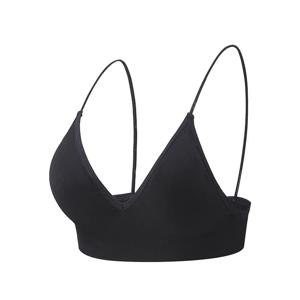 여성용 심리스 브라 캐미솔 속옷 블랙 블루 S M L 통기성 V넥 슬링 스포츠 피트니스 요가 캐주얼