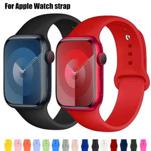 Apple Watch 스트랩 용 실리콘 밴드 44mm 45mm 40mm 41mm 42-38mm 45mm 스포츠 팔찌 iwatch 시리즈 8 7 6 5 4 3 SE 9 Ultra 2 49mm