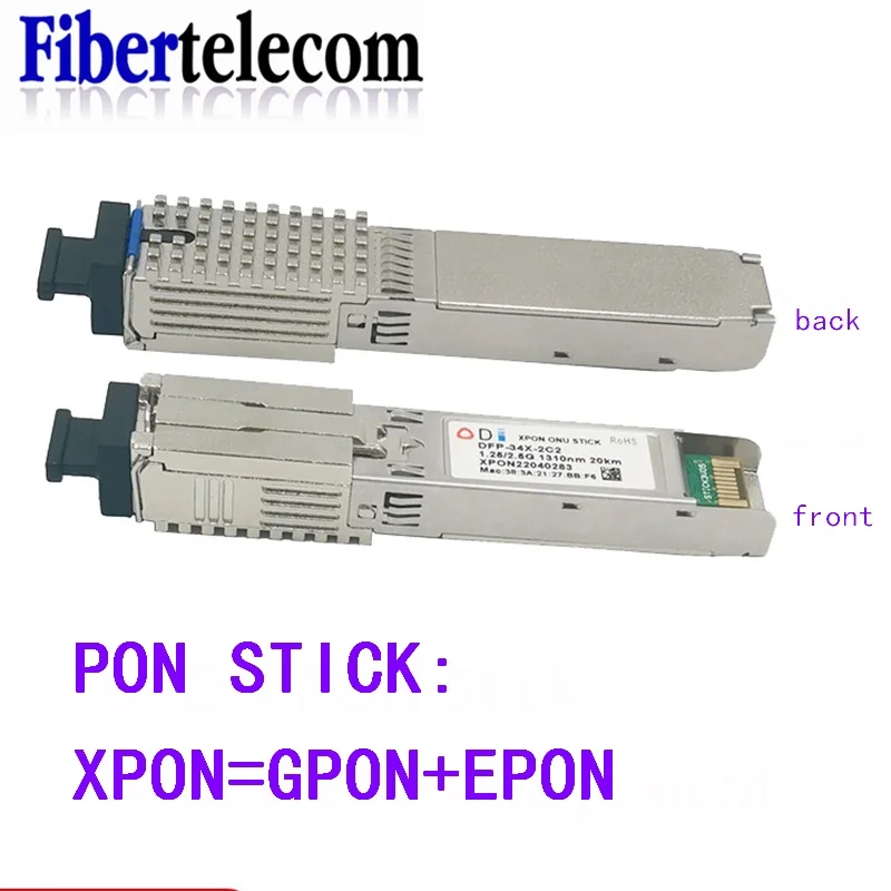 PON 스틱 EPON GPON XPON SFP ONU 스틱(MAC SC 커넥터 포함) DDM pon 모듈 HGU 1490/1330nm PPPoE IPoE 1.25Gbps 802.3ah