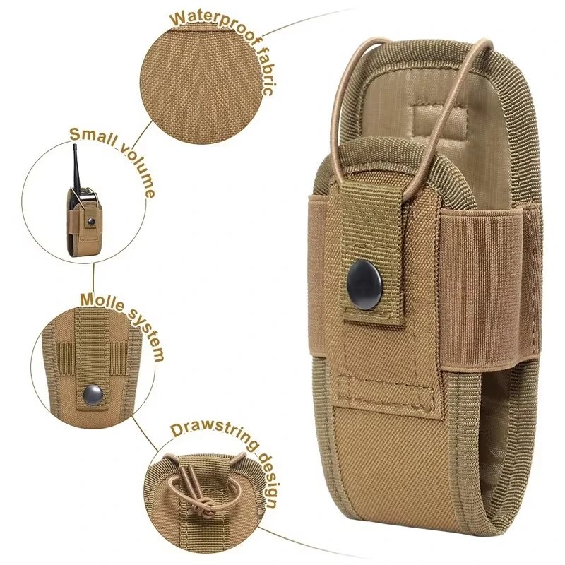전술 Molle 라디오 워키토키 파우치 허리 가방, 거치대 포켓 휴대용 인터폰 홀스터, 사냥 캠핑용 운반 가방, 1000D