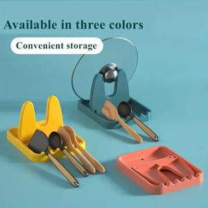 1pcs 접이식 냄비 Iid 랙 플라스틱 숟가락 홀더 스탠드 주방 주최자 포크 Patula 랙 팬 커버 선반 Ableware 랙