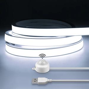 스마트 PIR 모션 센서 슈퍼 밝은 COB LED 스트립 네온 불빛 자동 ON/OFF 320leds/m 방수 주방, 계단, 옷장 장식