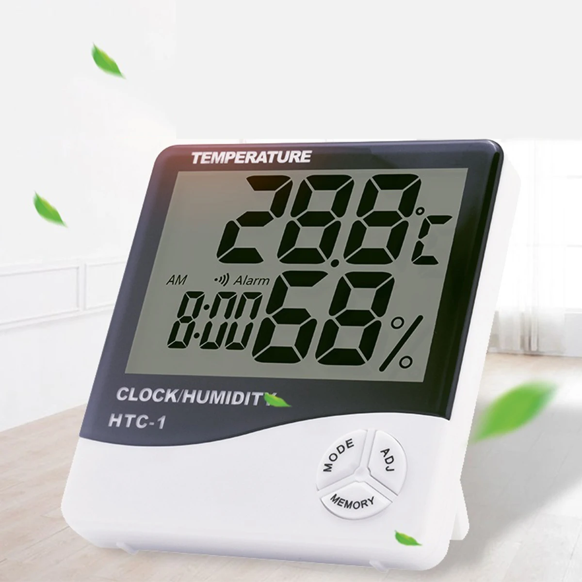 HTC-1 HTC-2 디지털 온도 습도 측정기 전자 LCD 실내 실외 온도계 습도계 기상 관측소 시계