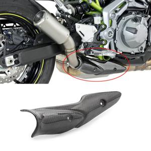 가와사키 Z900 Z900e 오토바이 배기 미드 링크 파이프 탄소 섬유 열 실드 커버 가드 Anti-Scalding Shell