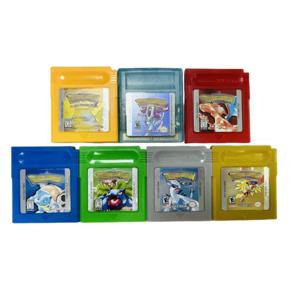 GBC 게임 카트리지 미니 몬스터 시리즈 레드 크리스탈 블루 클래식 게임 16 비트 비디오 게임 콘솔 카드 영어 선물
