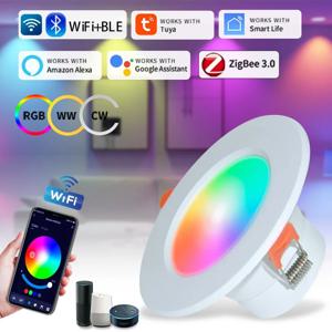 5W 7W 10W 15W Tuya WiFi Zigbee 스마트 LED 통 RGB 디밍이 가능한 라운드 스포트라이트 Alexa Google 스마트 홈 음성 제어와 함께 작동