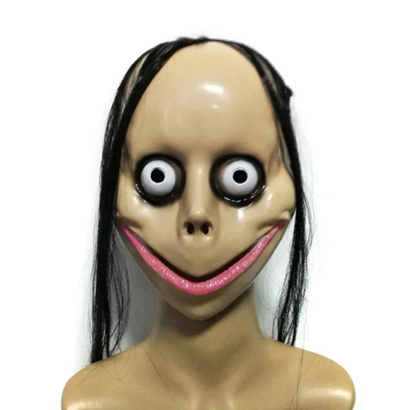 긴 머리 마스크가있는 새로운 할로윈 공포 재미 있은 마스크 머리카락이있는 V 자형 입 마스크 여성 유령 마스크 롤 플레잉 MoMo 마스크