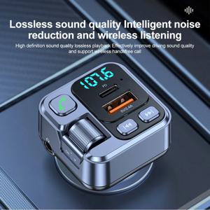 블루투스 5.1 FM 트랜스미터 차량용 충전기 20W PD USB-C 고속 충전 무선 핸즈프리 통화 MP3 플레이어 지원 마이크 탑재 차량용 라디오