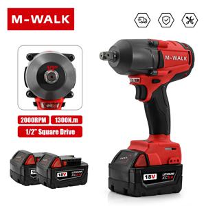 M-WALK 도구 1300N.M 브러시리스 임팩트 렌치 무선 전기 렌치 1/2 인치 스크루 드라이버 Milwaukee 18V 배터리 핀 용 전동 공구