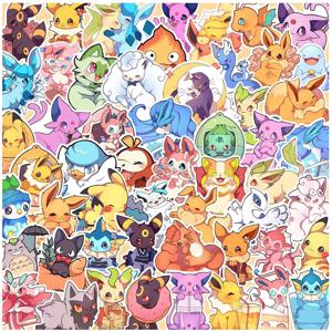 10/30/50pcs 귀여운 포켓몬 애니메이션 스티커 Kawaii Pikachu Eevee 낙서 스티커 DIY 전화 물병 노트북 만화 데칼 장난감