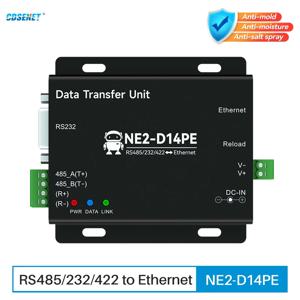 RS485/232/422-이더넷 직렬 서버 Modbus 게이트웨이 DC 8-28V CDSENT NE2-D14PE POE 전력 신호 절연 TCP UDP MQTT HTTP