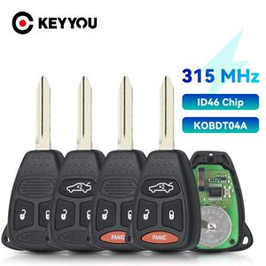 KEYYOU 배터리 포함 원격 자동차 키, 닷지 크라이슬러 지프 다코타 듀랑고 충전기, 300 아스펜 그랜드 체로키용, KOBDT04A, 1 개