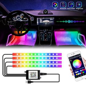 네온 36 48 72 LED 자동차 실내 무드등 풋라이트 USB 앱 제어 자동 RGB 분위기 장식 램프 (지프 그랜드 체로키용)