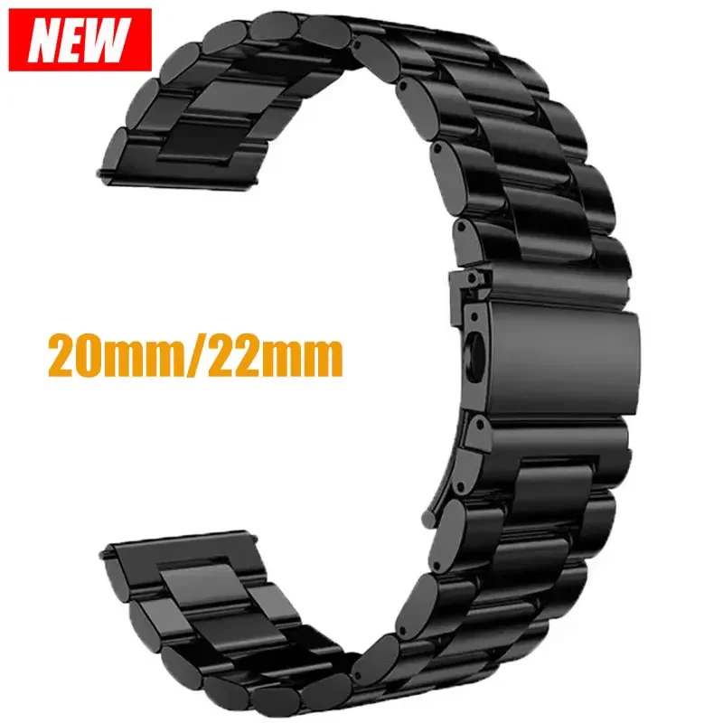 삼성 갤럭시 시계 7/FE/6/5 pro/4/클래식 20mm 22mm 금속 팔찌 amazfit GTS-GTR-4-3-2e-미니 스트랩용 스테인레스 스틸 밴드