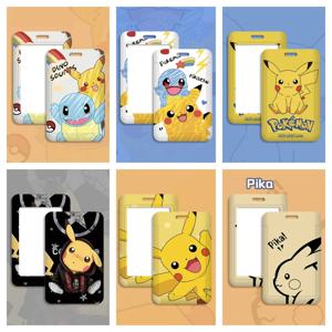 카와이 포켓몬 피카추 매는 밧줄 카드 소지자 Squirtle ID 신용 카드 버스 카드 학생 ID 카드 플라스틱 케이스 액세서리 선물