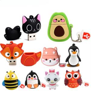 귀여운 만화 동물 펭귄 고양이 올빼미 USB 플래시 드라이브, 사자 펜 드라이브, USB 2.0 메모리 스틱, 공룡 펜 드라이브, 64GB, 8GB, 16GB, 32GB