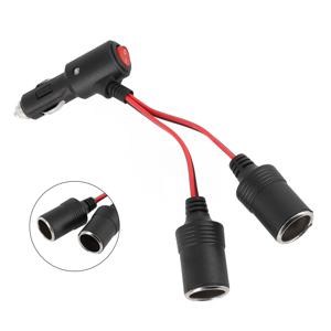 자동차 시가 라이터 분배기 어댑터 12V/24V, 1 남성 2 여성 소켓 On/Off 스위치, Y 분배기 자동차 액세서리