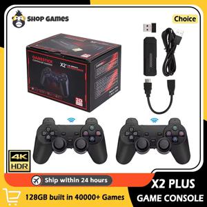 X2 PLUS 비디오 게임 스틱 콘솔 2.4G 이중 무선 컨트롤러 20000 게임 PSP PS1 FC 소년 선물용 64GB 레트로 게임