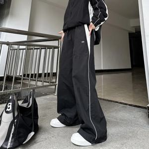 여성 캐주얼 조깅 바지 패션 streetwear 대형 스포츠 넓은 다리 바지 힙합 y2k 스웨트 팬츠 하이 웨이스트 헐렁한 바지