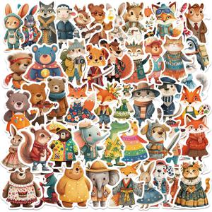 50Pcs 만화 동물원 야생 동물 스티커 미적 DIY 장난감 전화 스케이트 보드 노트북 냉장고 자동차 데칼 동화 스티커