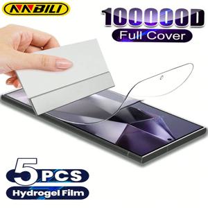 NNBILI 5pcs 하이드로 겔 필름 삼성 갤럭시 S25 S24 S23 S22 S21 S20 울트라 플러스 화면 보호기 삼성 S24 S23 FE 울트라